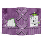 purple denim girly notes journal vinyl binders