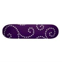 Purple diamonds swirls skate deck