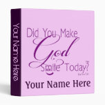 Purple Did You Make God Smile Today Christian Bind Vinyl Binder