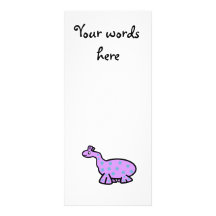 Purple dinosaur with blue spots full color rack card