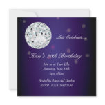 Purple Disco Ball Birthday Party Invitation