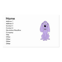 Purple Dog. Cute Hound Cartoon. Business Card Templates