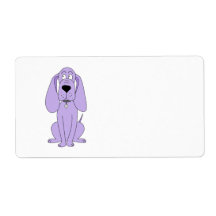 Purple Dog. Cute Hound Cartoon. Personalized Shipping Labels