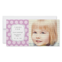 Purple Dots - Any Occasion Thank you Personalized Photo Card