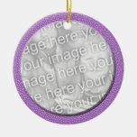 purple dots pattern photo frame ornaments