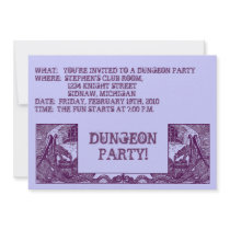 PURPLE DRAGONS IN THE DUNGEONS ~ PARTY INVITATION