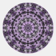 Purple Dream Kaleidoscope Round Sticker