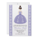 Purple Dress Brunette Quinceanera Invitations