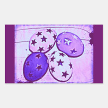 Purple Easter Eggs Rectangle Sticker