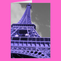 Purple Eiffel Tower cards