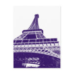 Purple Eiffel Tower Postcards