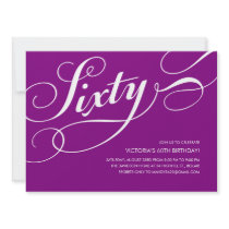 Purple Elegant 60th Birthday Invitation