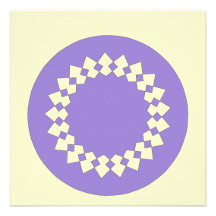 Purple Elegant Round Design. Art Deco Style Personalized Invites