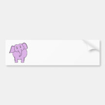 Purple Elephant. Cartoon Bumper Sticker