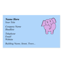 Purple Elephant. Cartoon Business Card Templates