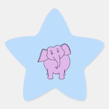 Purple Elephant. Cartoon Star Stickers