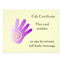 Purple Energy Hand Gift Certificate Invite