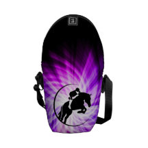 Purple Equestrian Messenger Bag