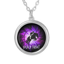 Purple Equestrian Personalized Necklace
