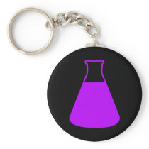 Purple Erlenmeyer Flask Keychain