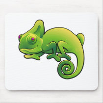 Purple Eyed Lime Green Chameleon