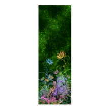 Purple Fairy Bookmark with Green Sparkles Business Card Templates