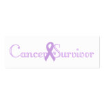 Purple Fancy Survivor Bookmark Business Cards