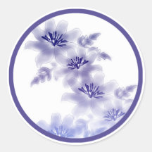 Purple Fantasy Flowers Sticker
