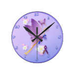 Purple Fibro Awareness wallclock