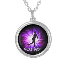 Purple Figure Skating Personalized Necklace