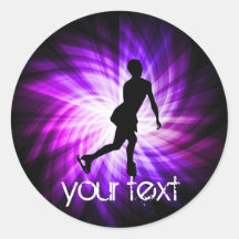 Purple Figure Skating Round Sticker