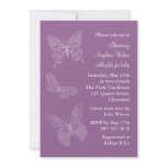 Purple Filigree Butterflies Custom Invites