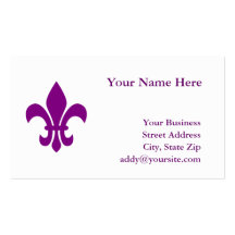 Purple Fleur de Lis Business Card