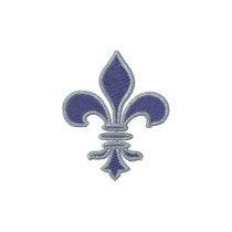Purple Fleur de Lis Embroidered Shirt