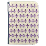 Purple Fleur de lys Cornsilk Kindle Case