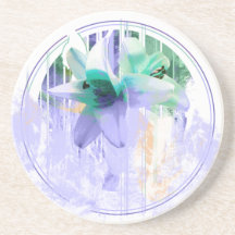Purple flora beverage coasters