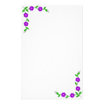 Purple Flora Stationary Stationery