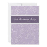 Purple Floral 75th Birthday Party Invitations