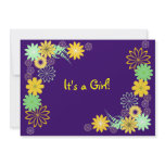 Purple Floral  Baby Shower Invitation