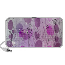 Purple Floral Background Notebook Speakers