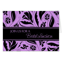 Purple Floral Bridal Luncheon Invitation Card