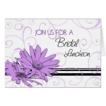 Purple Floral Bridal Luncheon Invitation Card