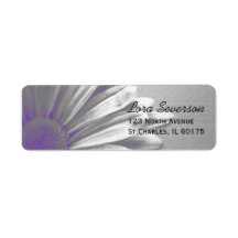 Purple Floral Highlights Return Address Label