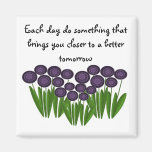 Purple Floral Inspirational Message Refrigerator Magnet