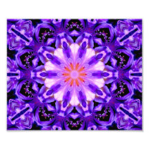 Purple Floral Kaleidoscope Mandala Art Photo