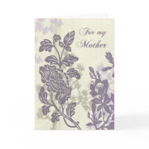 Purple Floral Mom  Wedding Day Thank You Card