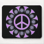 PURPLE FLORAL PEACE SIGN MOUSEPAD