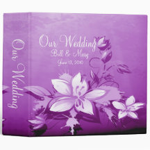 Purple Floral Plants Vinyl Binders