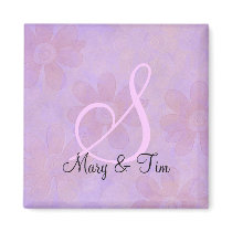 Purple Floral Splendour- Monogram: Magnets