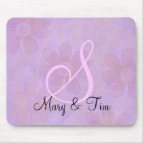 Purple Floral Splendour- Monogram: Mousepad